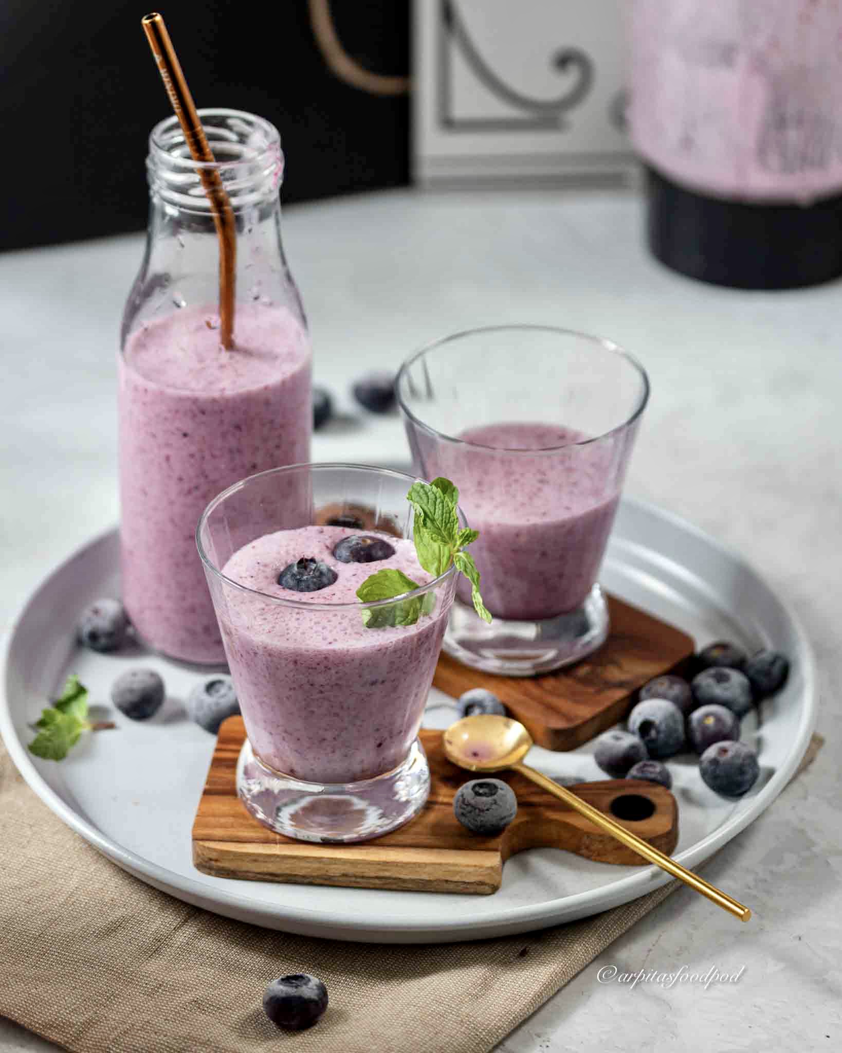 Blueberry banana lassi