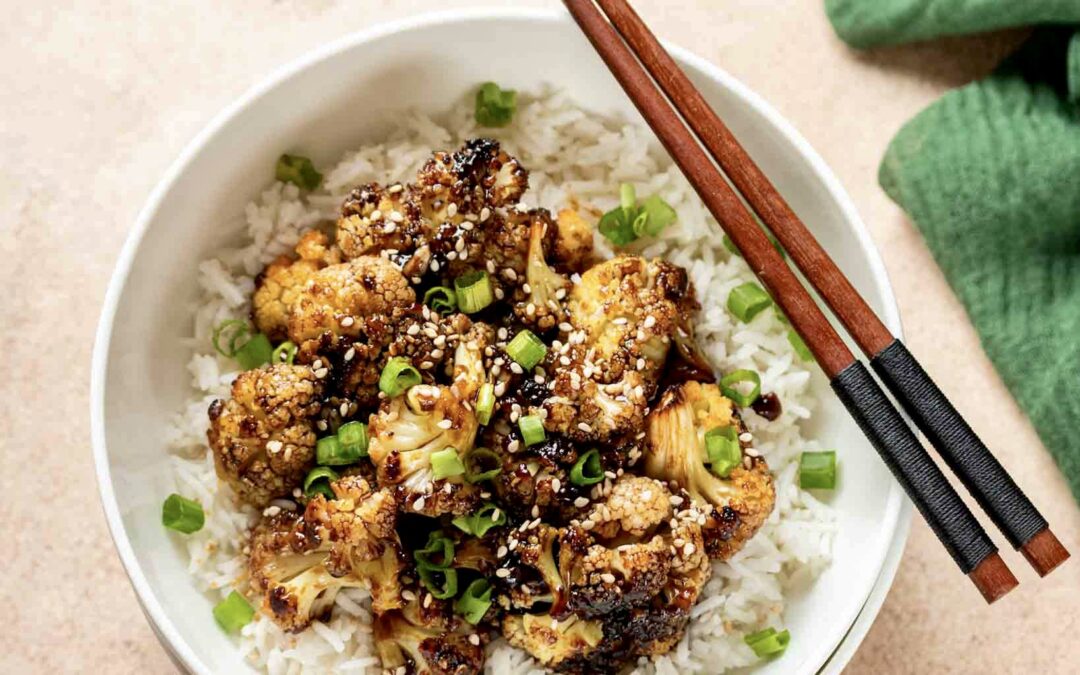 Vegan Cauliflower With Sticky Teriyaki Sauce