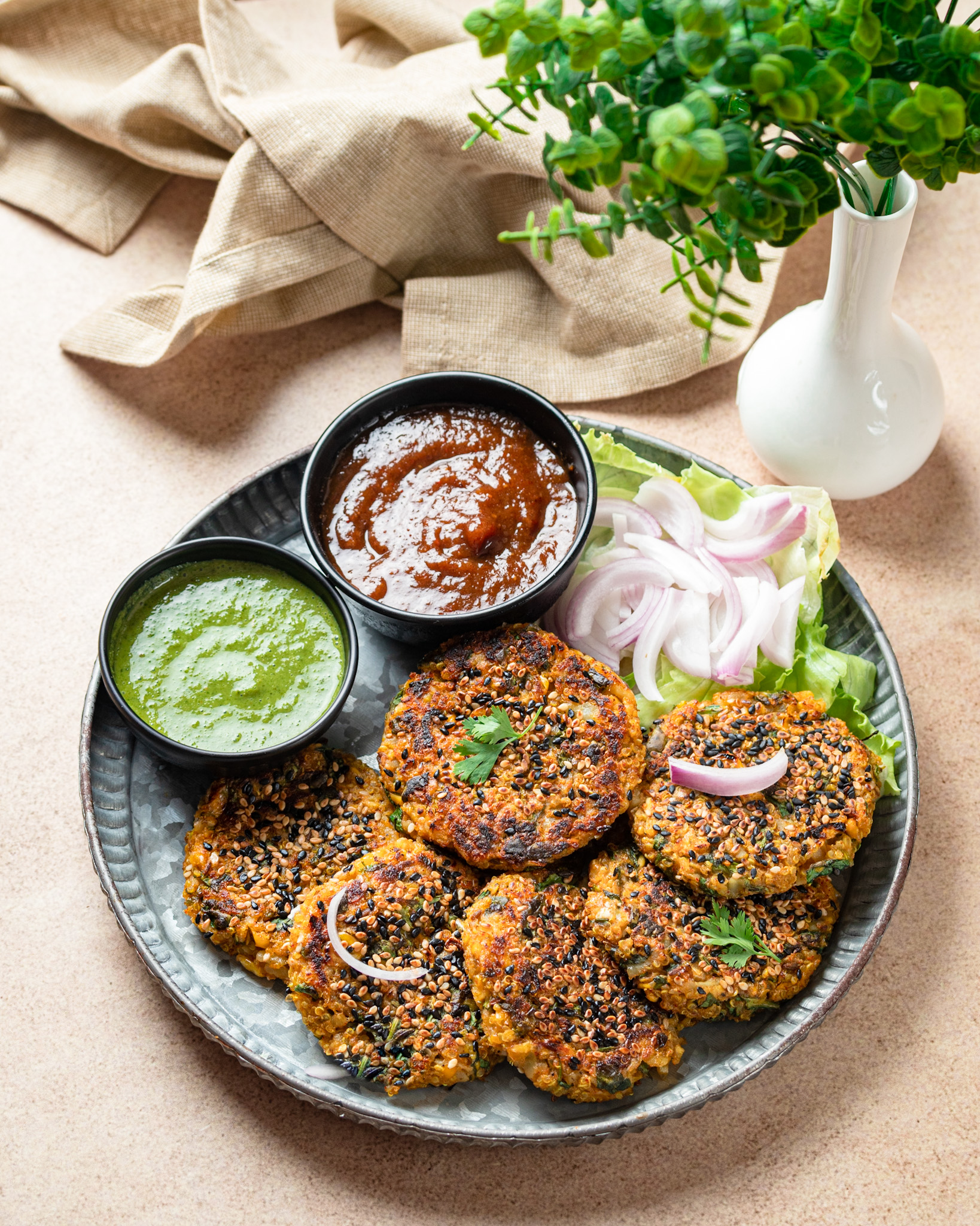 Vegan Quinoa Spinach Tikkis