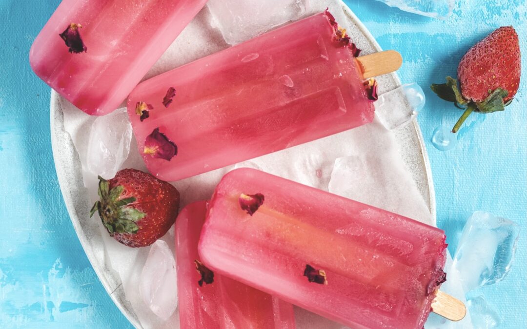 Strawberry & Rose Popsicles