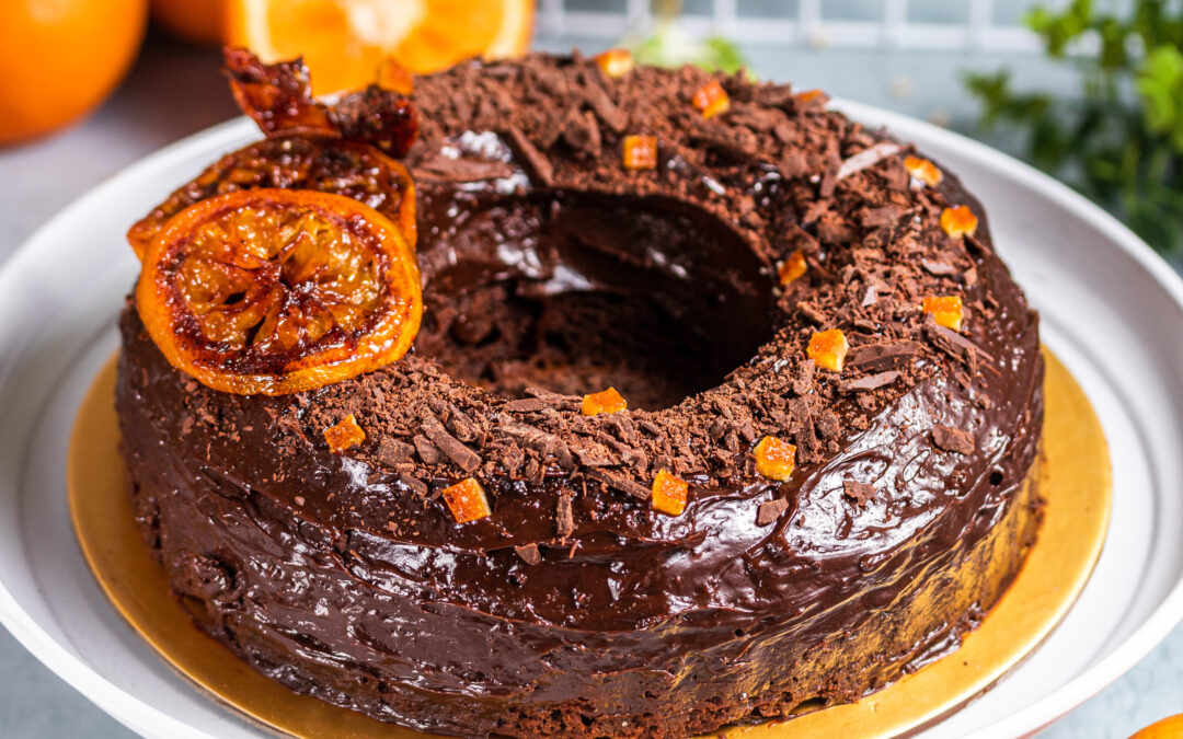 Eggless Dark Chocolate Orange & Coffee Cake