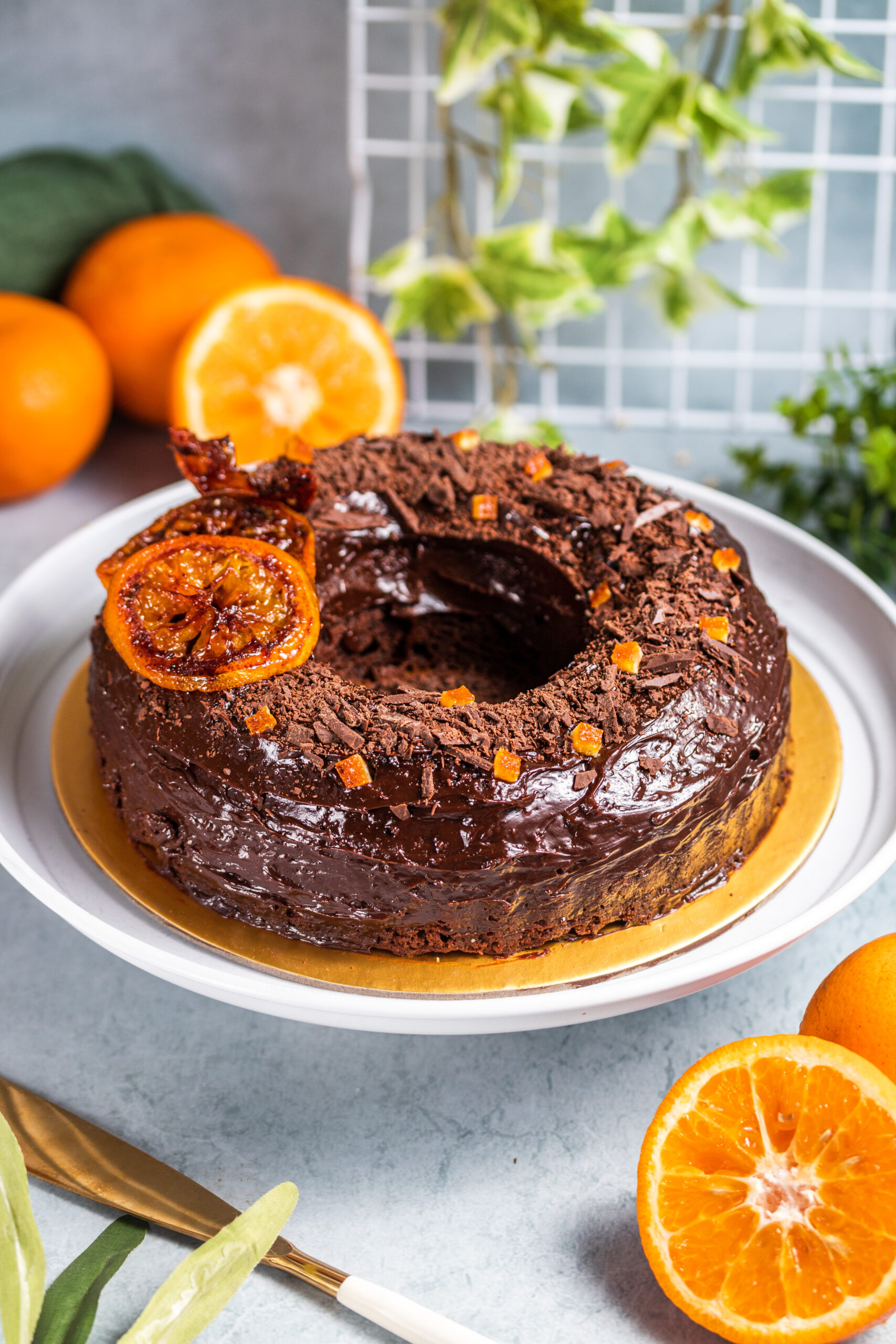 Eggless Dark Chocolate Orange & Coffee Cake