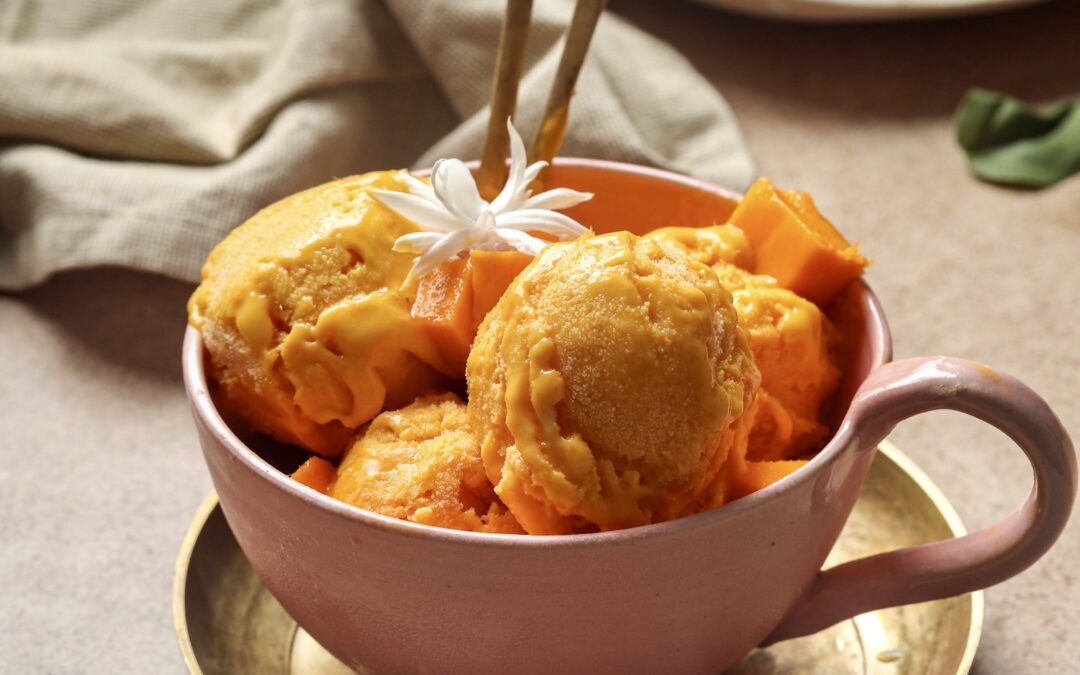 Mango And Peach No Churn Ice Cream