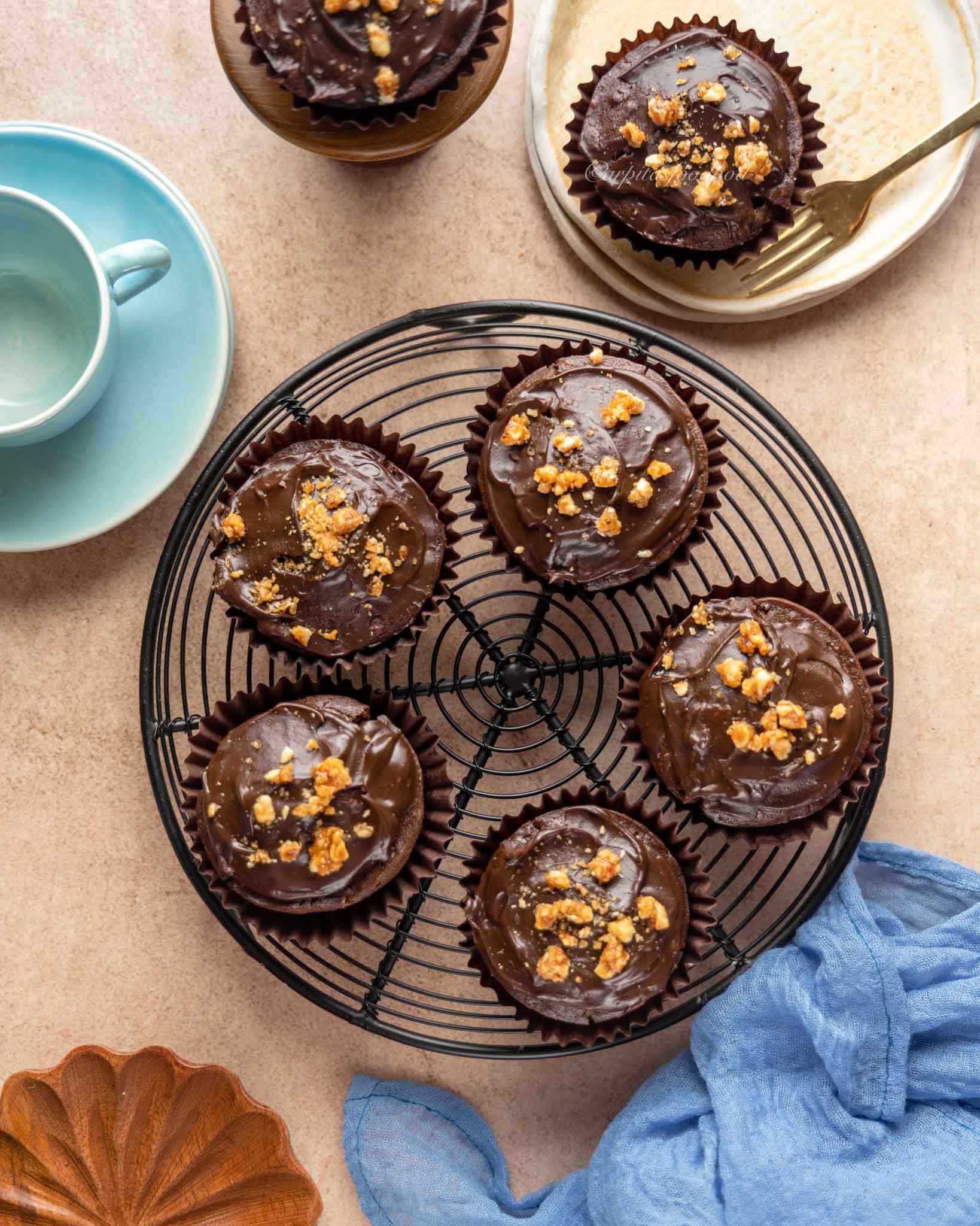 Eggless Triple Chocolate Muffins