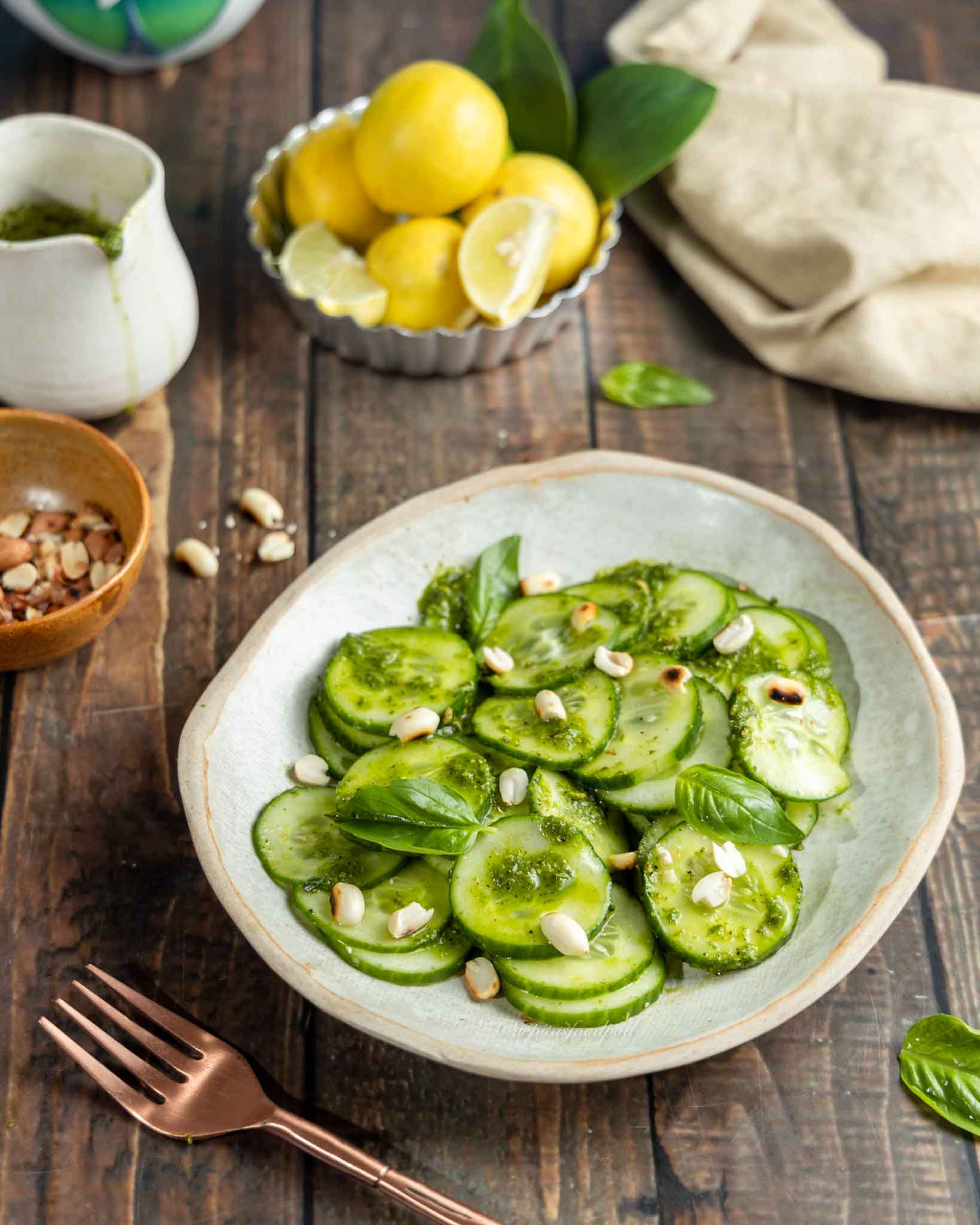 Cucumber Salad With Basil Fennel Vinaigrette